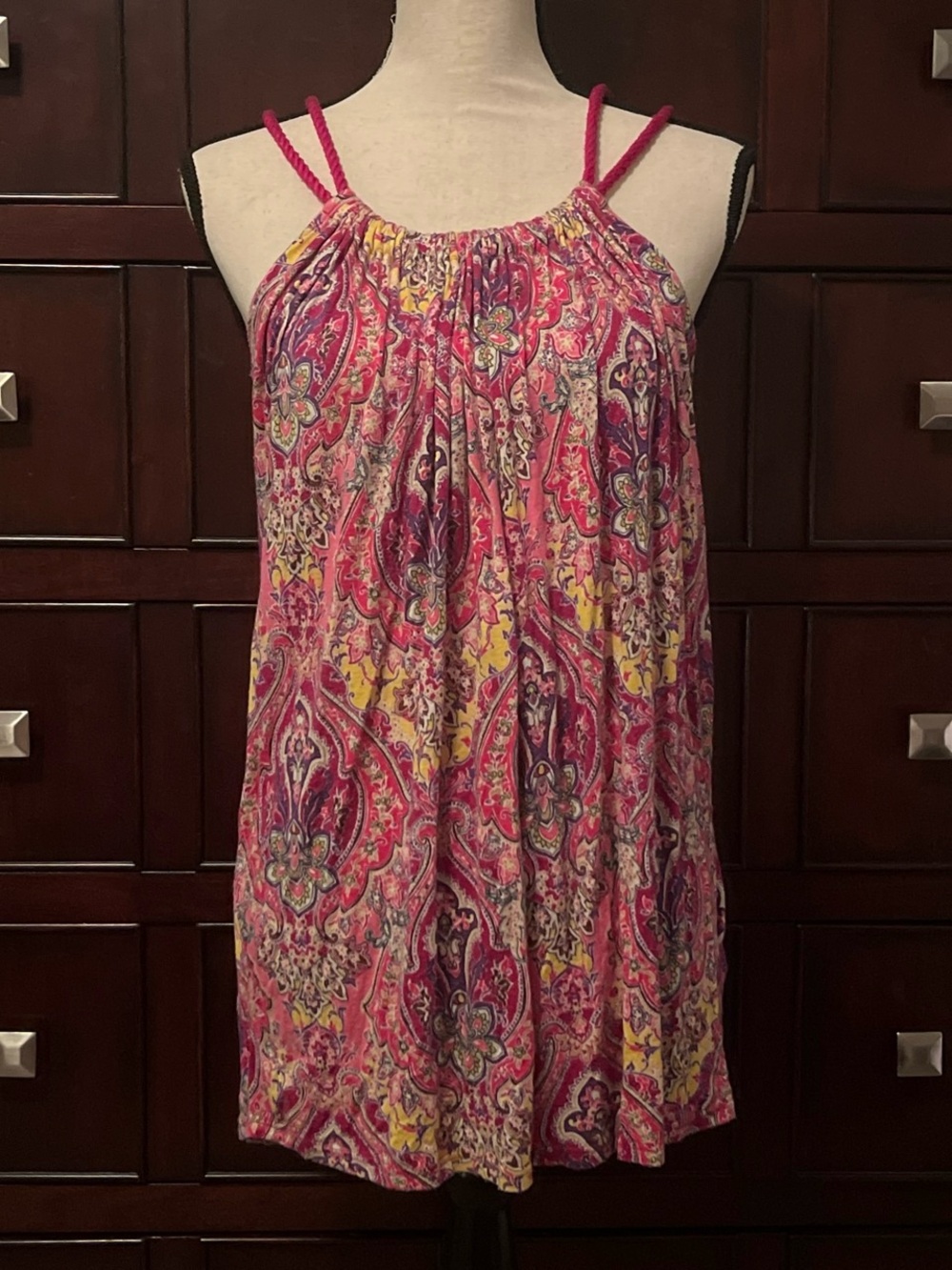 Forever 21 Multicolor Paisley Rope Double Strap Tank